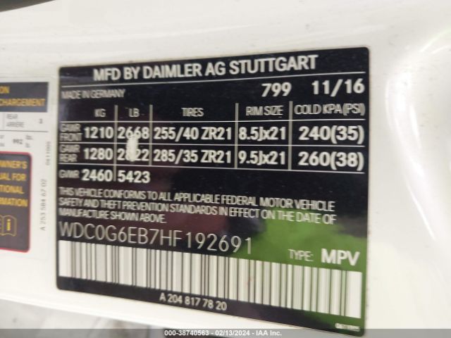 WDC0G6EB7HF192691 Mercedes-Benz Amg Glc 43 4matic