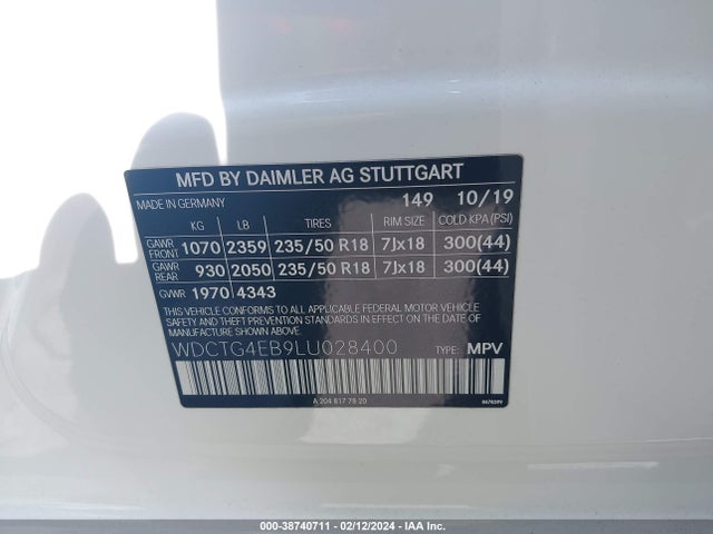 Mercedes-Benz GLA 250 2020 WDCTG4EB9LU028400 Image 9