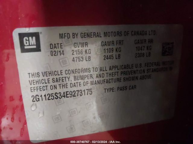2G1125S34E9273175 Chevrolet Impala 2lt