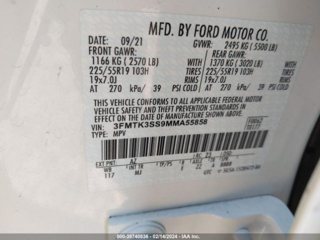 3FMTK3SS9MMA55858 Ford Mustang Mach-e Premium