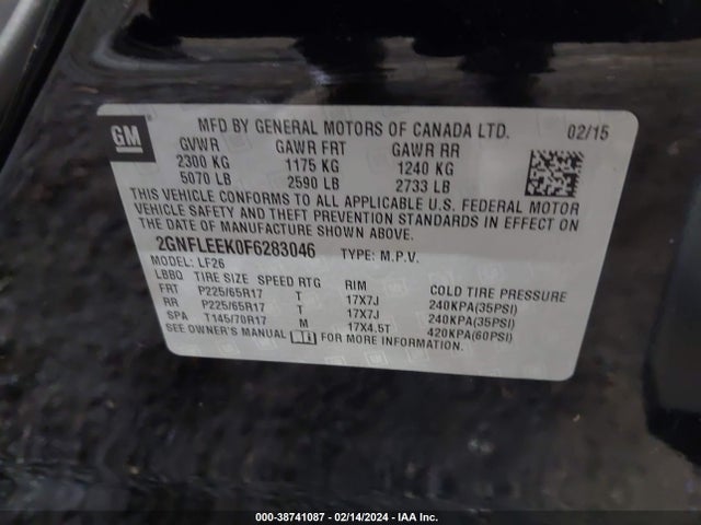 Chevrolet EQUINOX LS 2015 2GNFLEEK0F6283046 Image 9