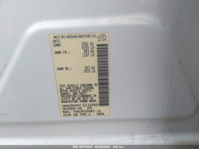Nissan LEAF S 2015 1N4AZ0CP4FC321099 Image 9