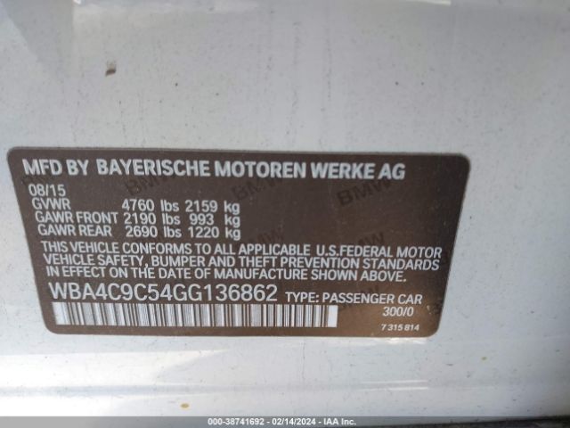 WBA4C9C54GG136862 BMW 428i Gran Coupe Xdrive
