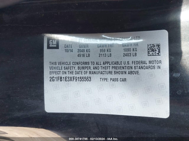 Chevrolet Camaro 2ls 2015 2G1FB1E3XF9155563 Image 9