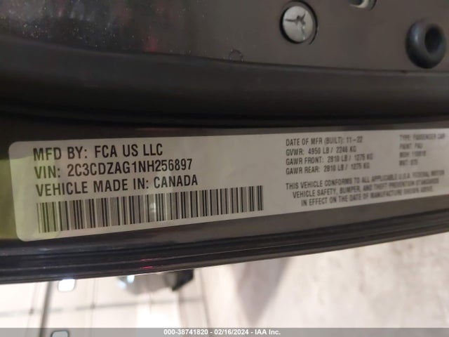Dodge Challenger Sxt 2022 2C3CDZAG1NH256897 Image 9