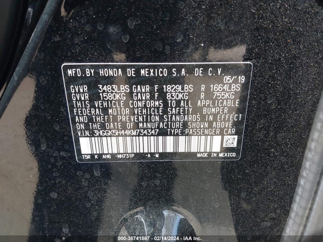 Honda FIT LX 2019 3HGGK5H44KM734347 Image 9