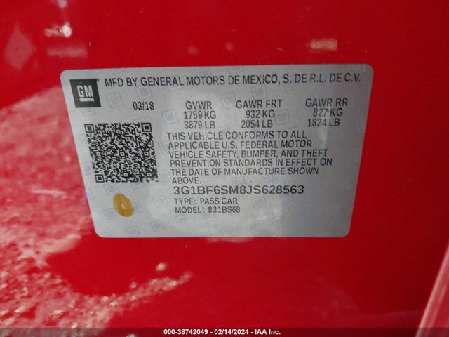 Chevrolet Cruze Premier Auto 2018 3G1BF6SM8JS628563 Image 9