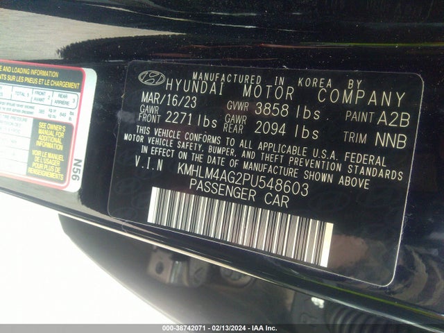 Hyundai ELANTRA SEL 2023 KMHLM4AG2PU548603 Image 9