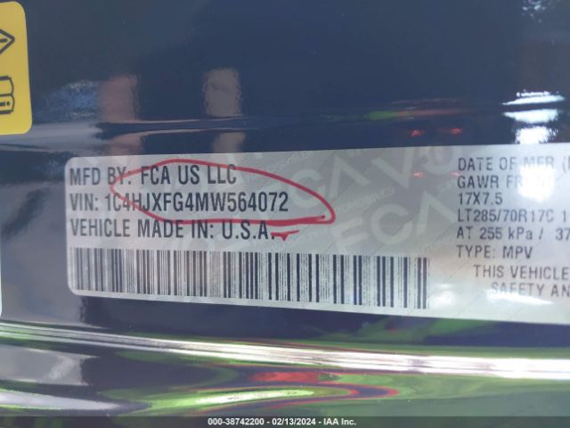 1C4HJXFG4MW564072 Jeep Wrangler Unlimited Rubicon 4x4