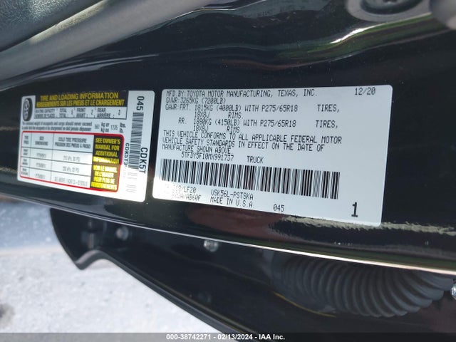 Toyota Tundra Trd Pro 2021 5TFDY5F10MX991737 Image 9