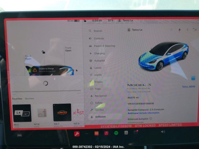 5YJ3E1EB4JF069016 Tesla Model 3 Long Range/performance