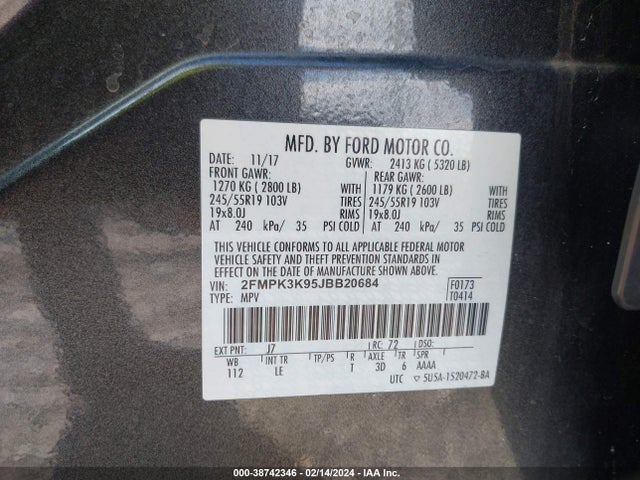 Ford Edge Titanium 2018 2FMPK3K95JBB20684 Image 9