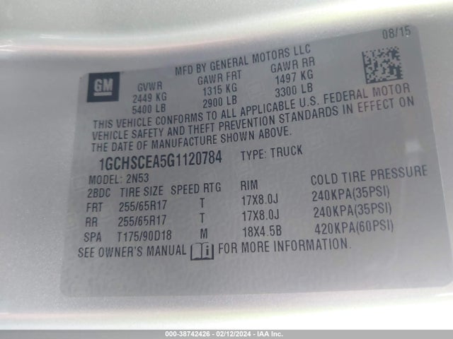 Chevrolet Colorado Lt 2016 1GCHSCEA5G1120784 Image 9