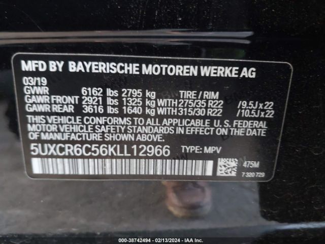 5UXCR6C56KLL12966 BMW X5 Xdrive40i