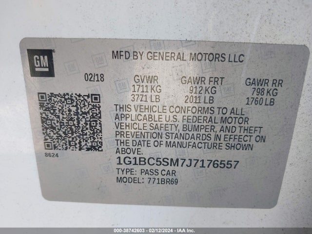 Chevrolet Cruze Ls Auto 2018 1G1BC5SM7J7176557 Image 9