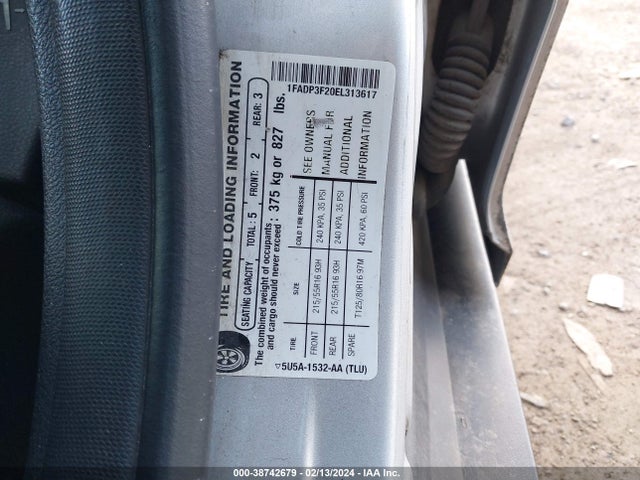 Ford FOCUS SE 2014 1FADP3F20EL313617 Image 9