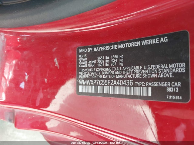 2015 MINI HARDTOP WMWXP7C55F2A40436 Photo 8