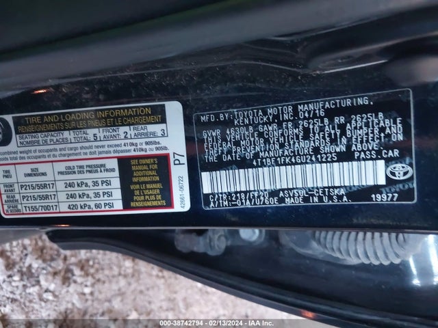 Toyota CAMRY SE 2016 4T1BF1FK4GU241225 Image 9