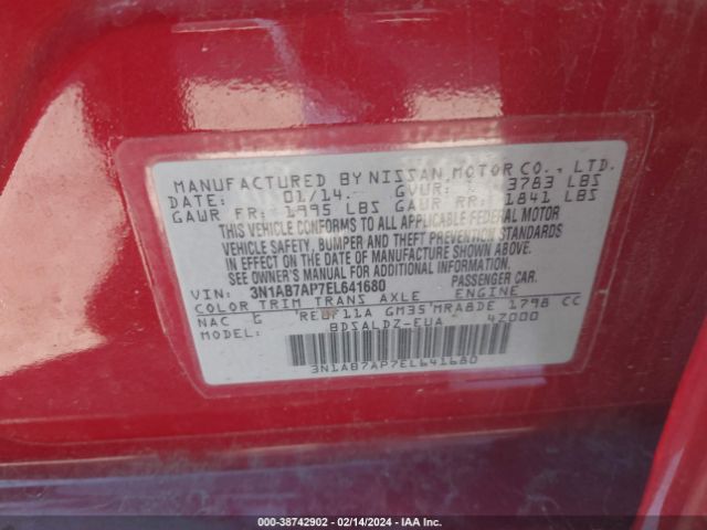 3N1AB7AP7EL641680 Nissan SENTRA