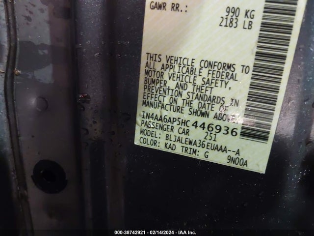 Nissan Maxima 3.5 Sl 2017 1N4AA6AP5HC446936 Image 9