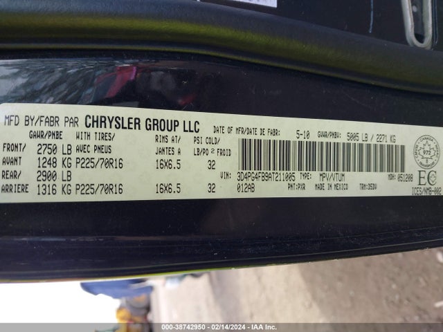 2010 DODGE JOURNEY SE VIN: 3D4PG4FB9AT211005
