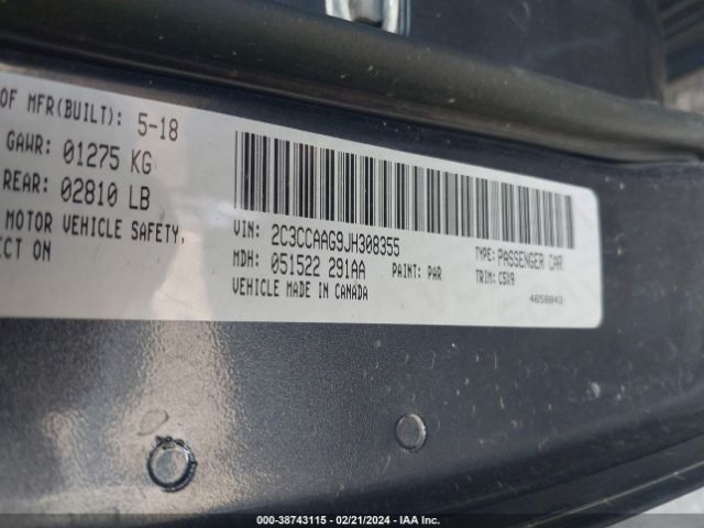 2C3CCAAG9JH308355 Chrysler 300 Touring