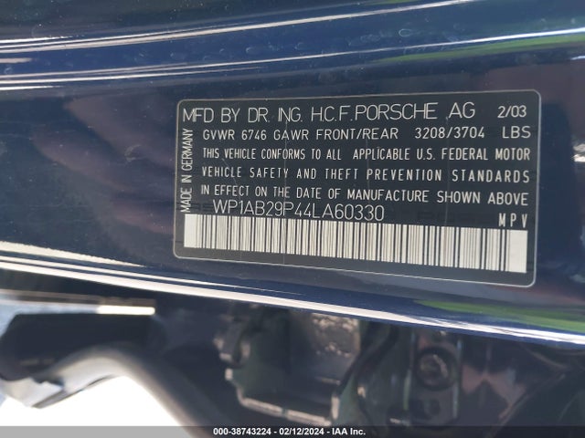 2004 PORSCHE CAYENNE WP1AB29P44LA60330 Photo 8