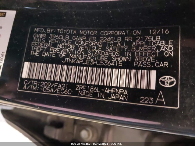 Toyota COROLLA IM 2017 JTNKARJE3HJ536415 Image 9