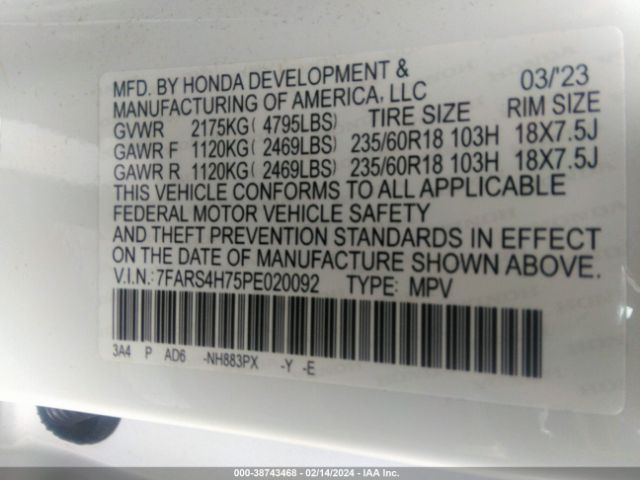 2023 HONDA CR-V 7FARS4H75PE020092 Photo 8