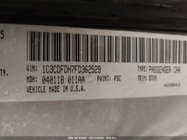 1C3CDFDH7FD362529 Dodge Dart Aero