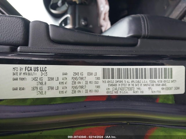 Jeep Grand Cherokee Laredo 2015 1C4RJFAG5FC793872 Image 9