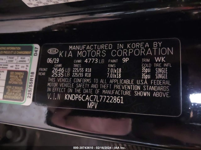 KIA SPORTAGE S 2020 KNDP6CAC7L7722861 Image 9