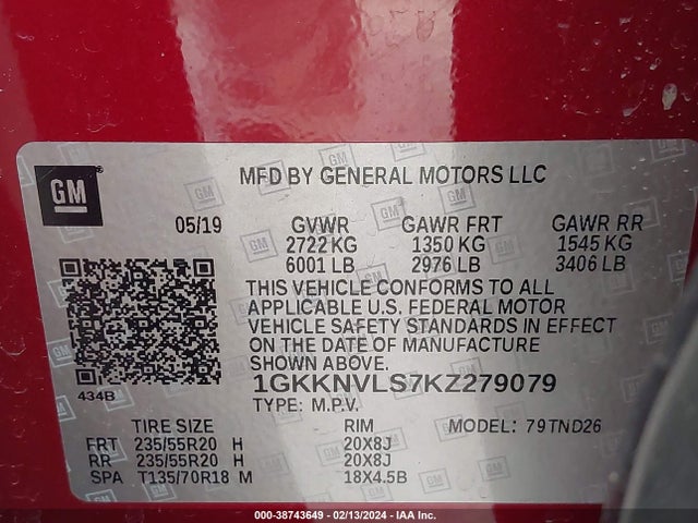 GMC Acadia Slt-1 2019 1GKKNVLS7KZ279079 Image 9