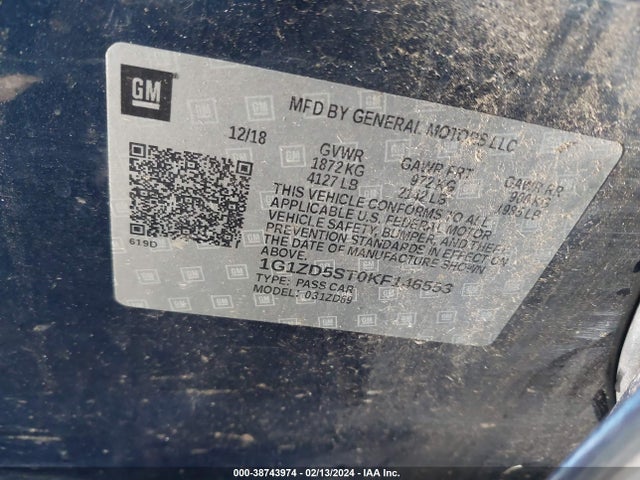 Chevrolet MALIBU LT 2019 1G1ZD5ST0KF146553 Image 9