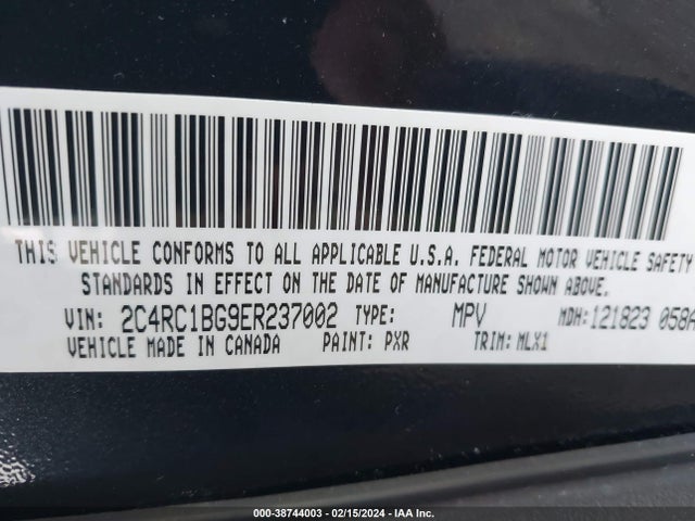 2014 CHRYSLER TOWN & COUNTRY TOURING VIN: 2C4RC1BG9ER237002