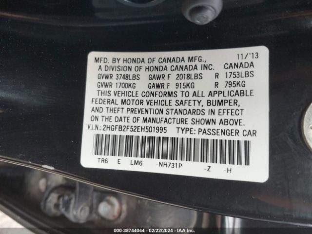 2HGFB2F52EH501995 Honda Civic Lx