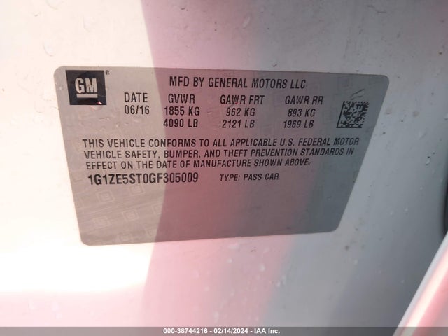 Chevrolet MALIBU 1LT 2016 1G1ZE5ST0GF305009 Image 9