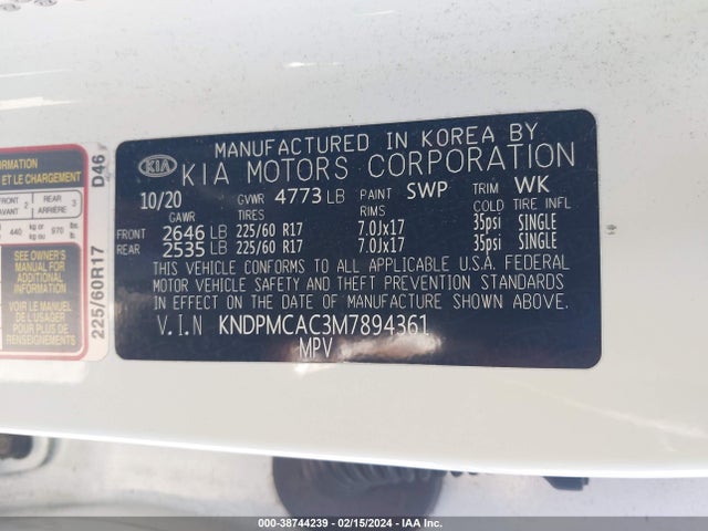 KIA Sportage Lx 2021 KNDPMCAC3M7894361 Image 9