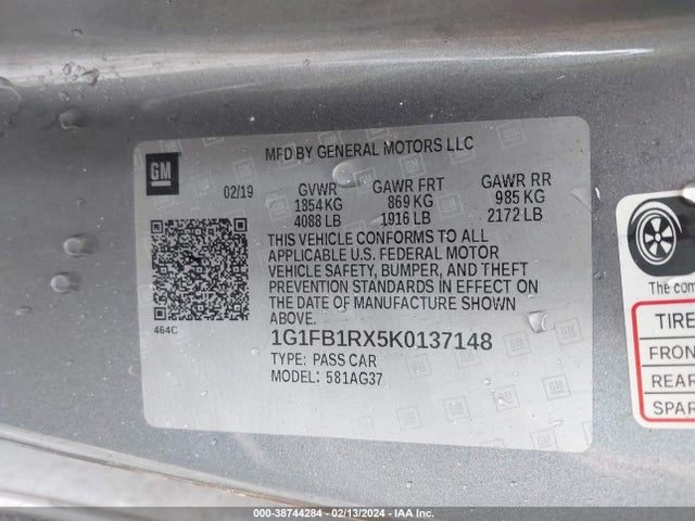 Chevrolet Camaro 1ls 2019 1G1FB1RX5K0137148 Image 9