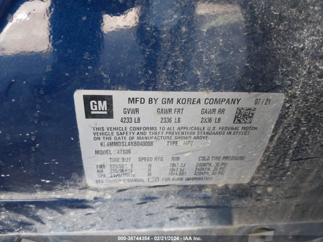 KL4MMDSL4NB040088 Buick Encore Gx Fwd Select