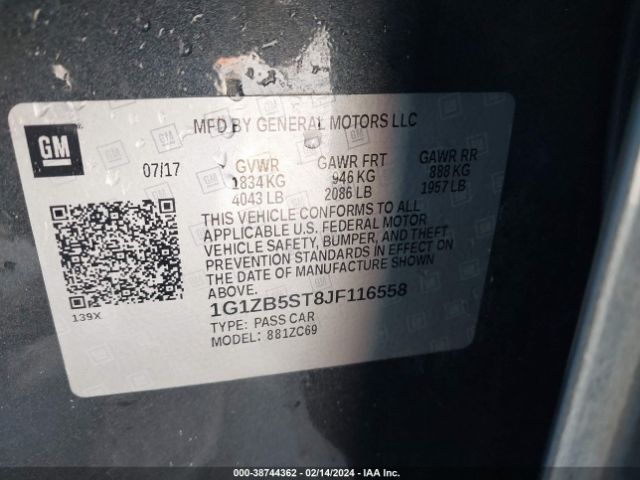 1G1ZB5ST8JF116558 Chevrolet Malibu 1ls