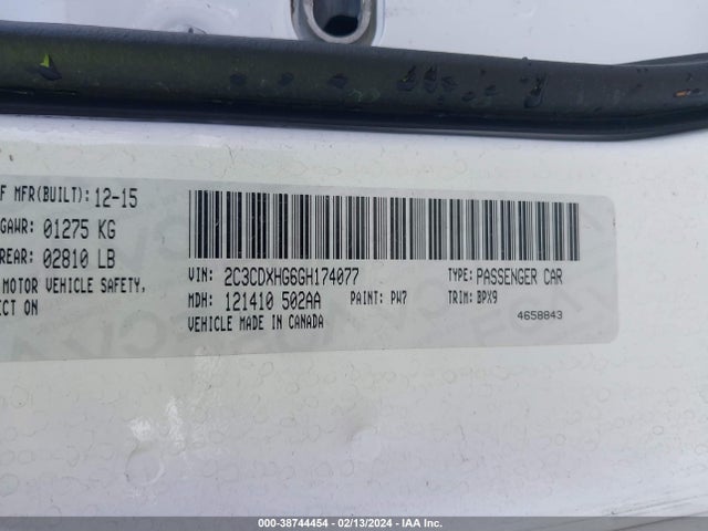Dodge Charger Sxt 2016 2C3CDXHG6GH174077 Image 9