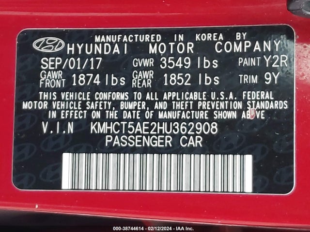Hyundai ACCENT SE 2017 KMHCT5AE2HU362908 Image 9