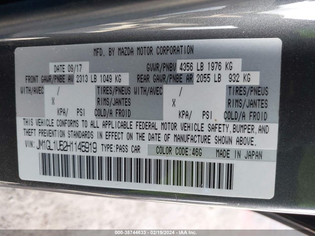 Mazda Mazda6 Sport 2017 JM1GL1U52H1145919 Image 9