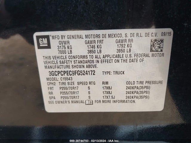 Chevrolet Silverado 1500 Ls 2015 3GCPCPEC9FG524172 Image 9