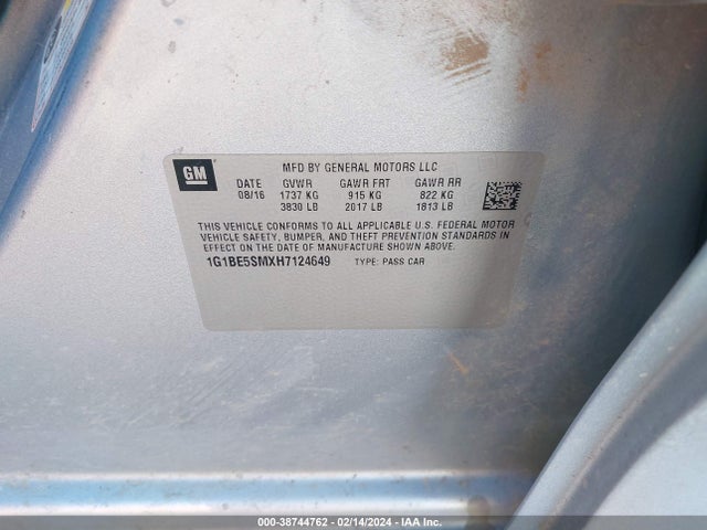 Chevrolet Cruze Lt Auto 2017 1G1BE5SMXH7124649 Image 9