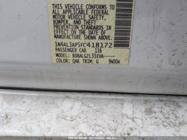 1N4AL3AP5FC418172 Nissan Altima 2.5/2.5 S/2.5 Sl/2.5 Sv