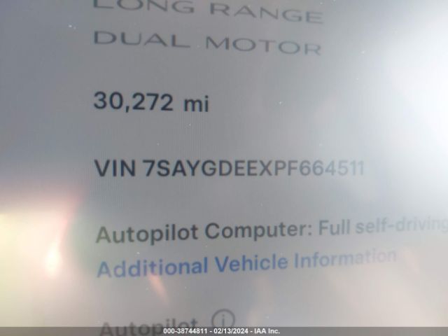 7SAYGDEEXPF664511 Tesla Model Y Awd/long Range Dual Motor All-wheel Drive