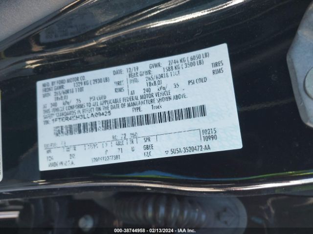 1FTER4EH3LLA09425 Ford Ranger Lariat