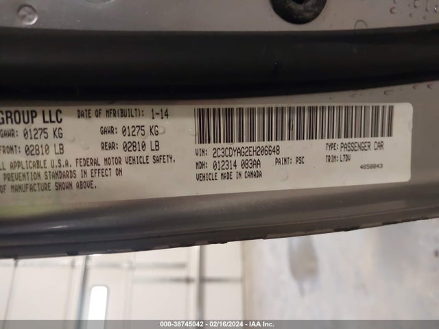 Dodge Challenger Sxt 2014 2C3CDYAG2EH206648 Image 9